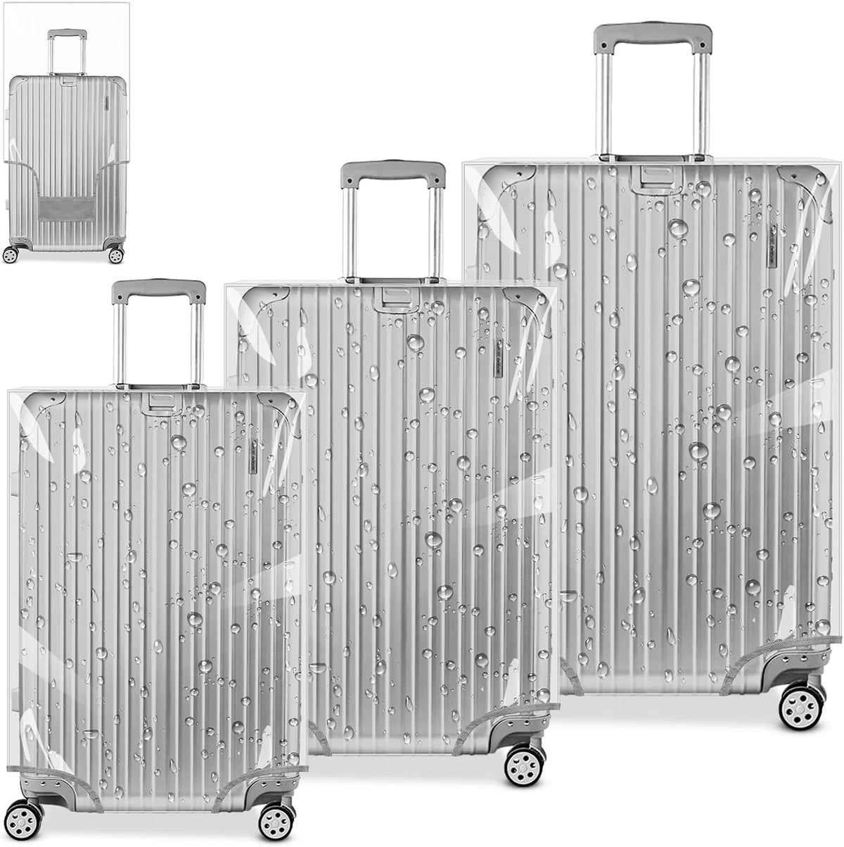 Clear PVC Suitcase Cover Protectors 30 Inch Luggage Cover Protectors for Wheeled Suitcase 30''