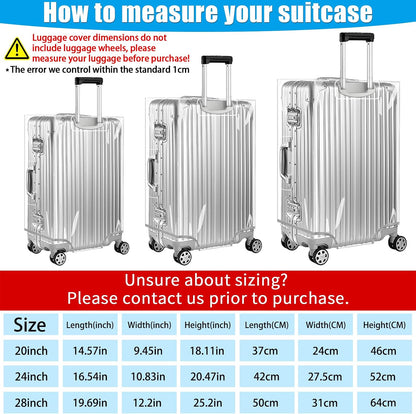 Clear PVC Suitcase Cover Protectors 30 Inch Luggage Cover Protectors for Wheeled Suitcase 30''