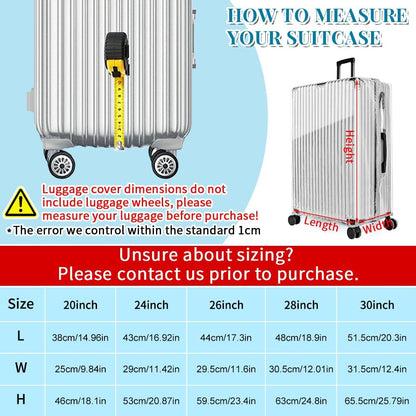 Clear PVC Suitcase Cover Protectors 30 Inch Luggage Cover Protectors for Wheeled Suitcase 30''