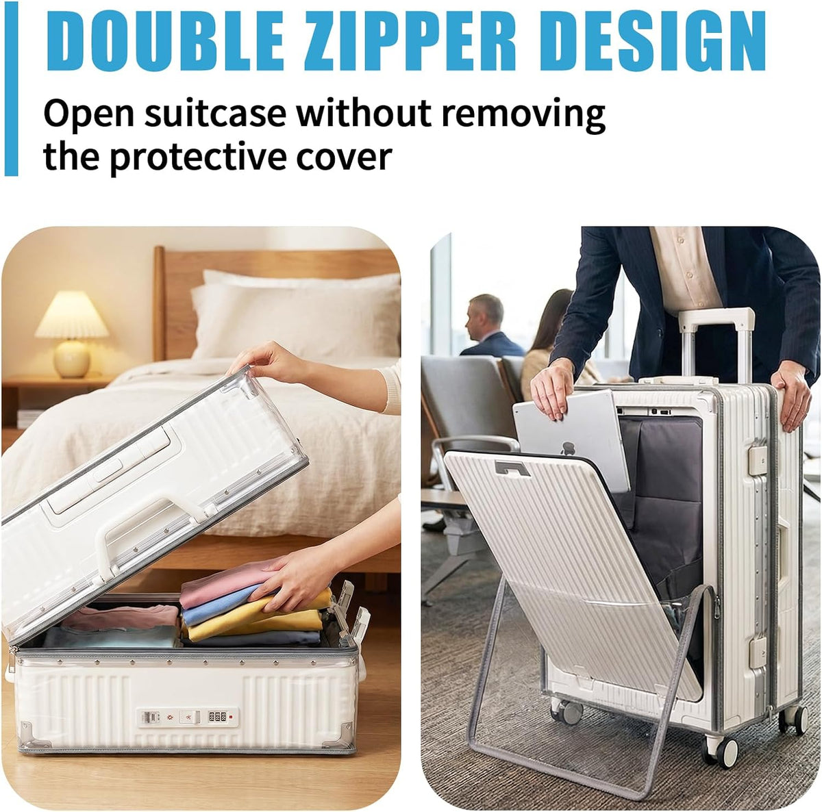 Clear PVC Suitcase Cover Protectors 30 Inch Luggage Cover Protectors for Wheeled Suitcase 30''