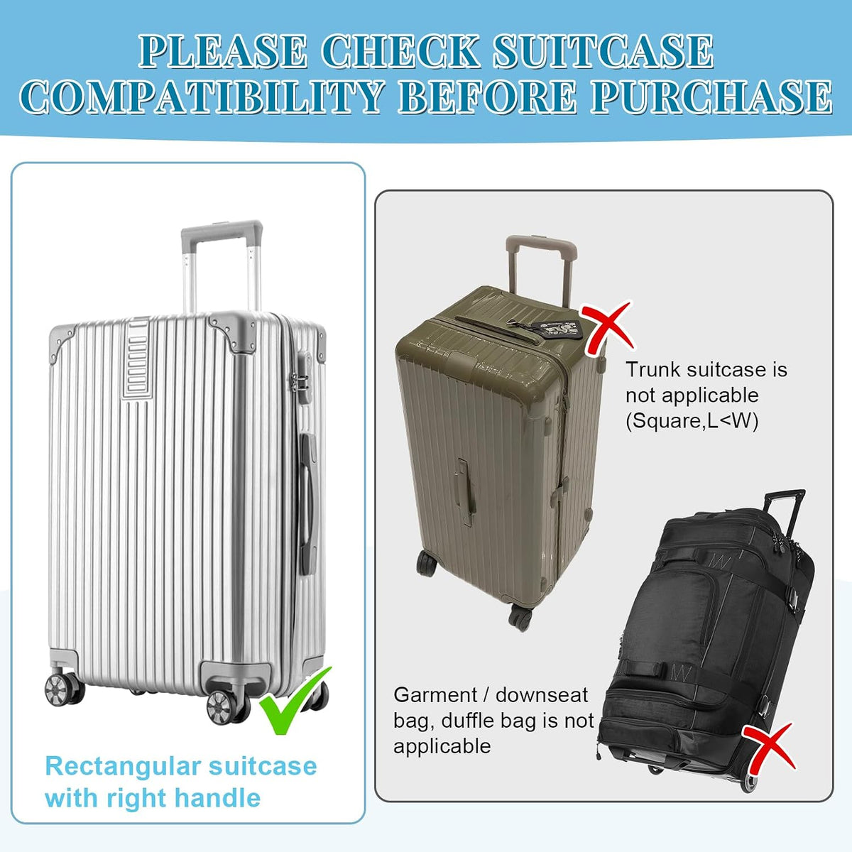 Clear PVC Suitcase Cover Protectors 30 Inch Luggage Cover Protectors for Wheeled Suitcase 30''