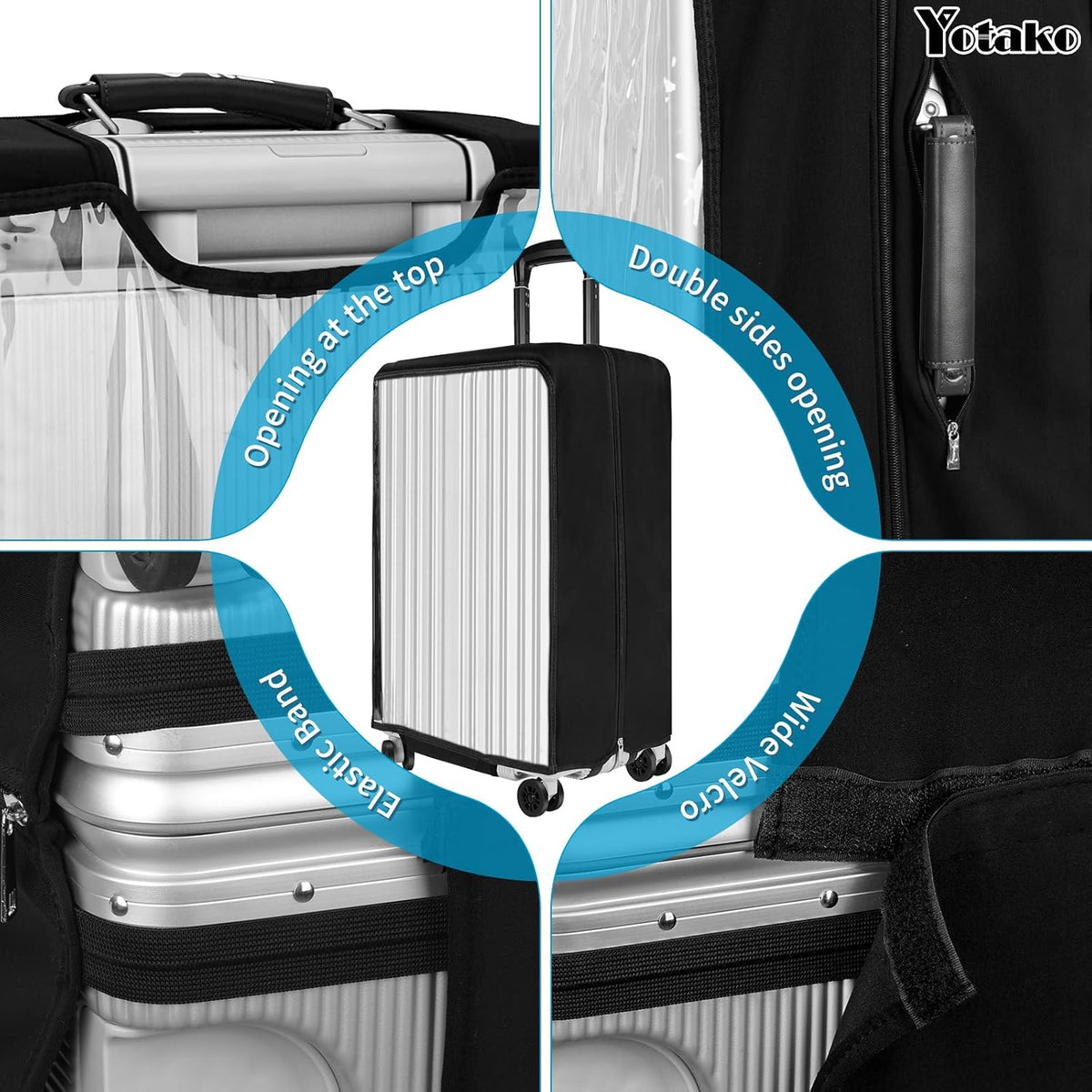 Clear PVC Suitcase Cover Protectors 30 Inch Luggage Cover Protectors for Wheeled Suitcase 30''