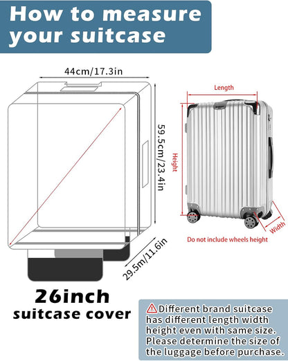 Clear PVC Suitcase Cover Protectors 30 Inch Luggage Cover Protectors for Wheeled Suitcase 30''