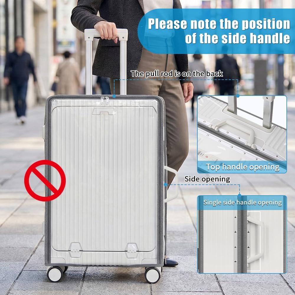 Clear PVC Suitcase Cover Protectors 30 Inch Luggage Cover Protectors for Wheeled Suitcase 30''