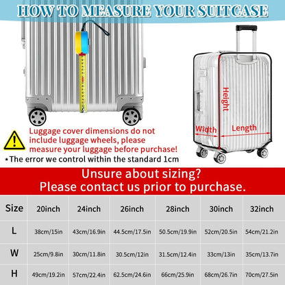 Clear PVC Suitcase Cover Protectors 30 Inch Luggage Cover Protectors for Wheeled Suitcase 30''