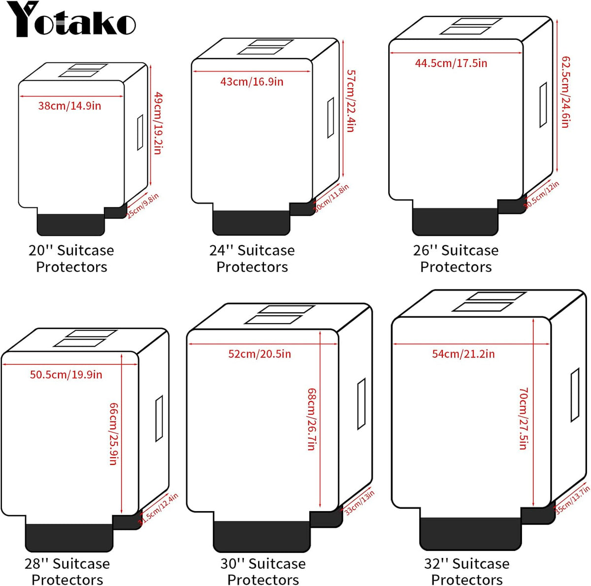 Clear PVC Suitcase Cover Protectors 30 Inch Luggage Cover Protectors for Wheeled Suitcase 30''