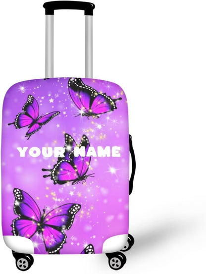 Purple Butterflies Luggage Cover for Women Girls,Cute Travel Suitcase Protector Washable Anti-scratch Suitcase Covers,Fit 30-32inch - Colors B
