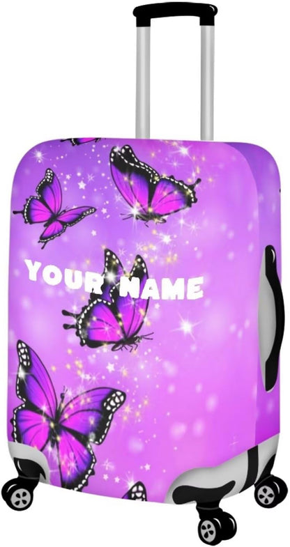 Purple Butterflies Luggage Cover for Women Girls,Cute Travel Suitcase Protector Washable Anti-scratch Suitcase Covers,Fit 30-32inch - Colors B