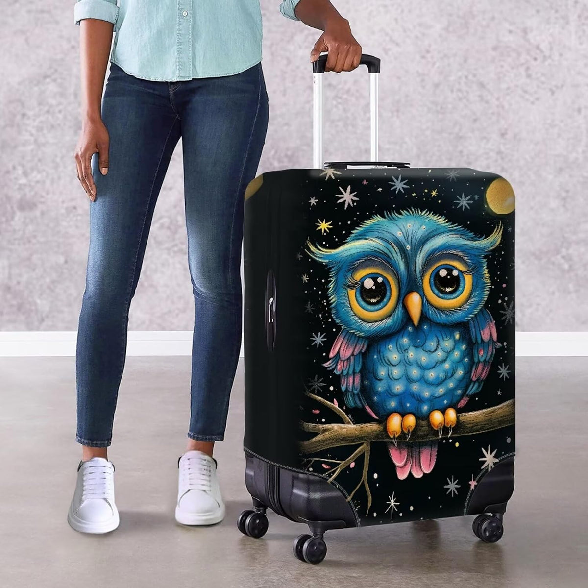 Purple Butterflies Luggage Cover for Women Girls,Cute Travel Suitcase Protector Washable Anti-scratch Suitcase Covers,Fit 30-32inch - Colors B