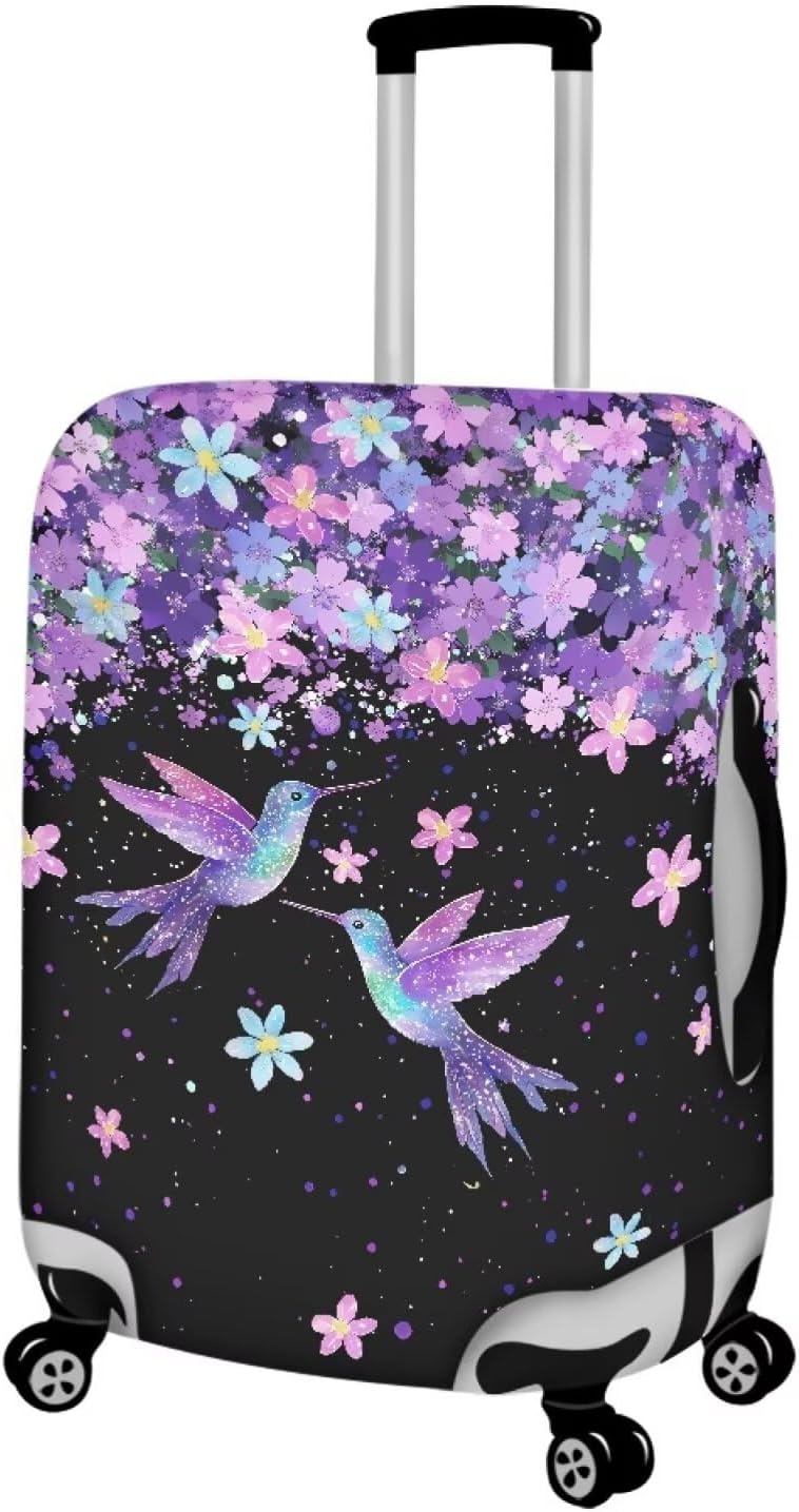 Purple Butterflies Luggage Cover for Women Girls,Cute Travel Suitcase Protector Washable Anti-scratch Suitcase Covers,Fit 30-32inch - Colors B