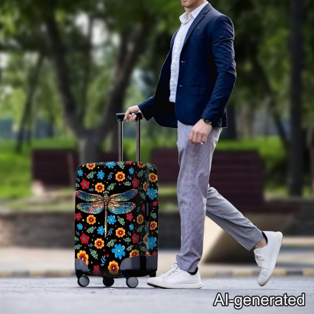 Purple Butterflies Luggage Cover for Women Girls,Cute Travel Suitcase Protector Washable Anti-scratch Suitcase Covers,Fit 30-32inch - Colors B