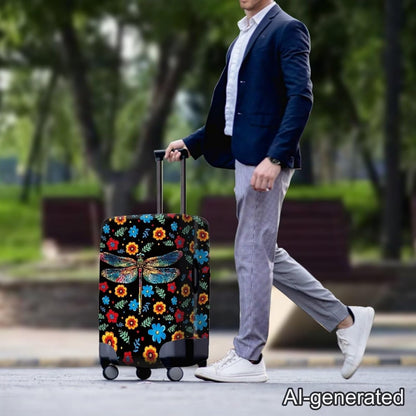 Purple Butterflies Luggage Cover for Women Girls,Cute Travel Suitcase Protector Washable Anti-scratch Suitcase Covers,Fit 30-32inch - Colors B