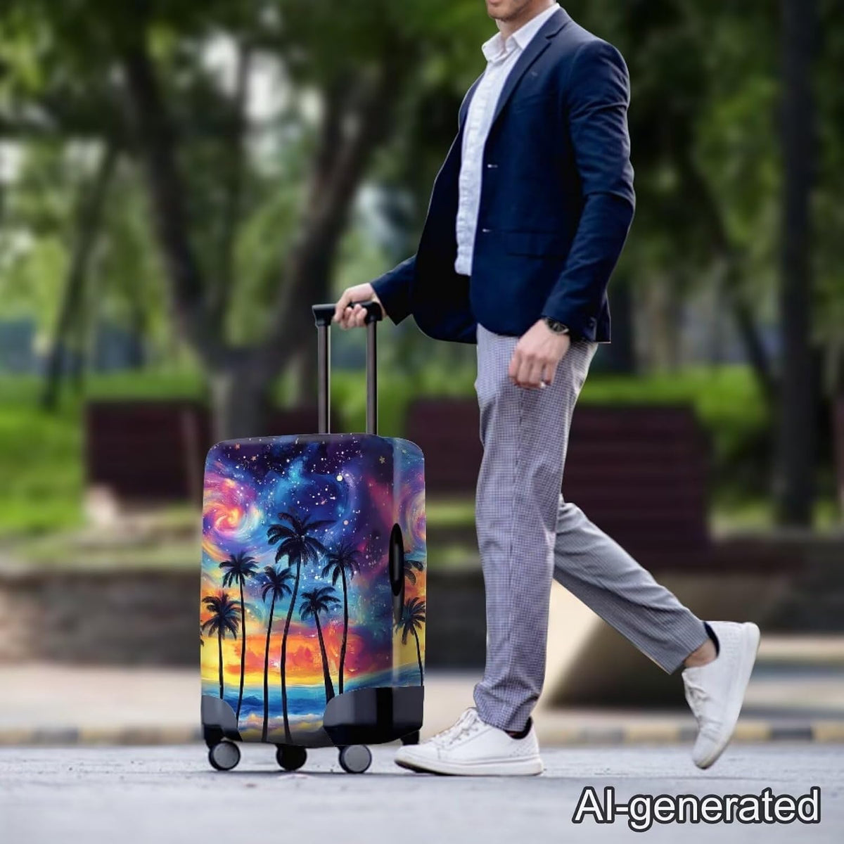 Purple Butterflies Luggage Cover for Women Girls,Cute Travel Suitcase Protector Washable Anti-scratch Suitcase Covers,Fit 30-32inch - Colors B