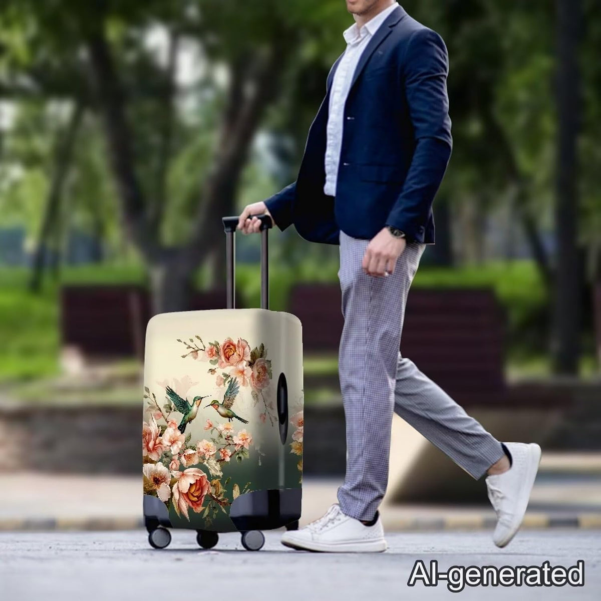 Purple Butterflies Luggage Cover for Women Girls,Cute Travel Suitcase Protector Washable Anti-scratch Suitcase Covers,Fit 30-32inch - Colors B