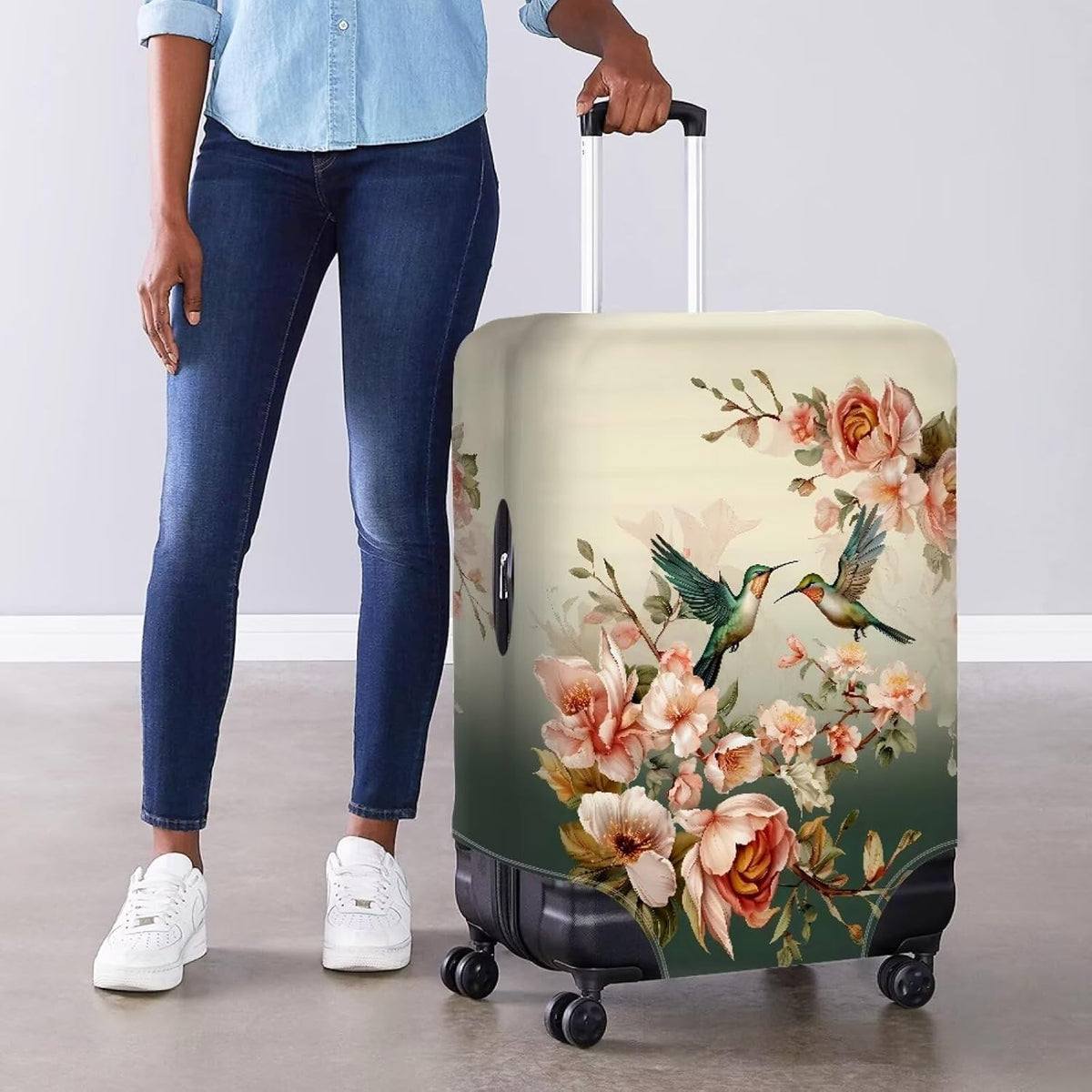 Purple Butterflies Luggage Cover for Women Girls,Cute Travel Suitcase Protector Washable Anti-scratch Suitcase Covers,Fit 30-32inch - Colors B