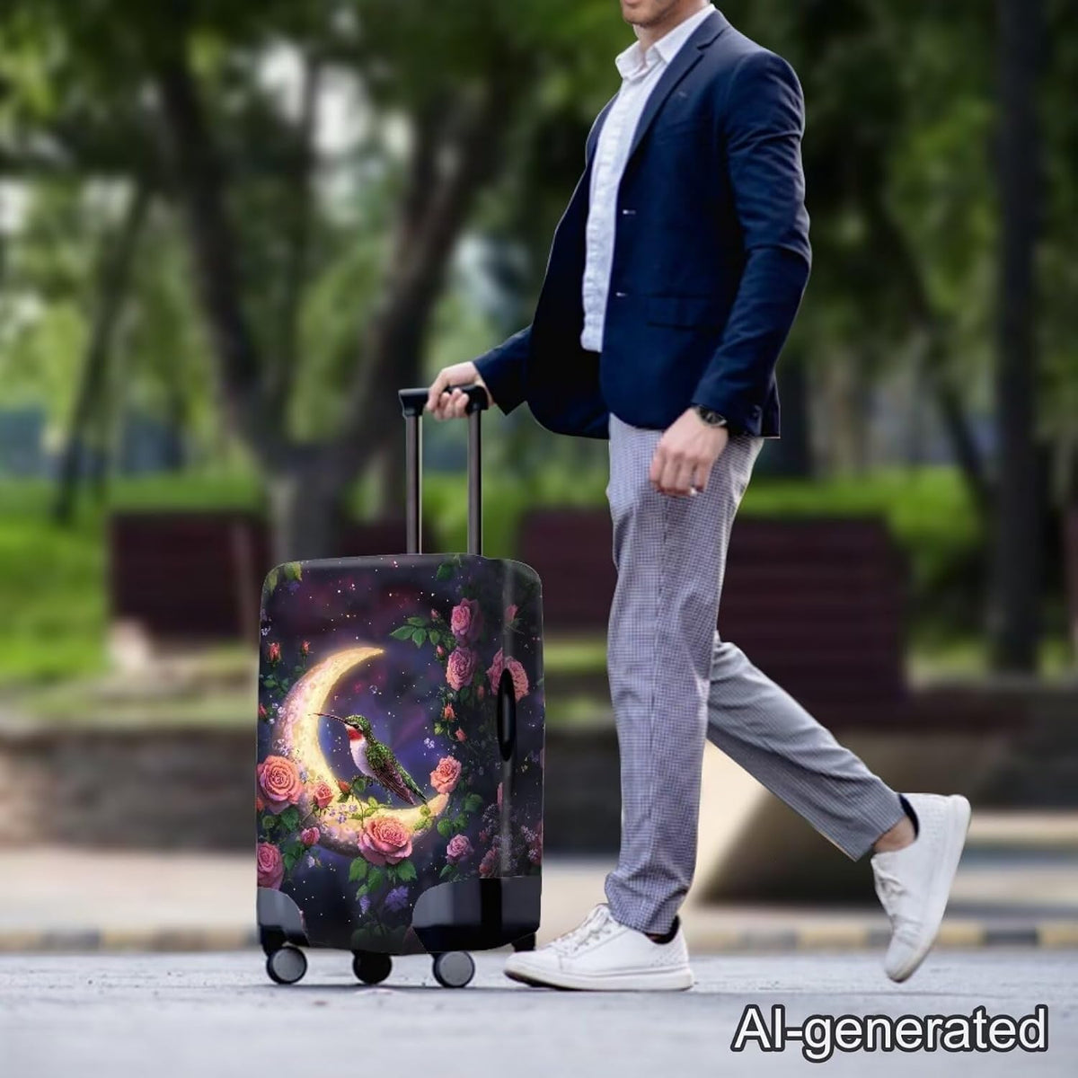 Purple Butterflies Luggage Cover for Women Girls,Cute Travel Suitcase Protector Washable Anti-scratch Suitcase Covers,Fit 30-32inch - Colors B