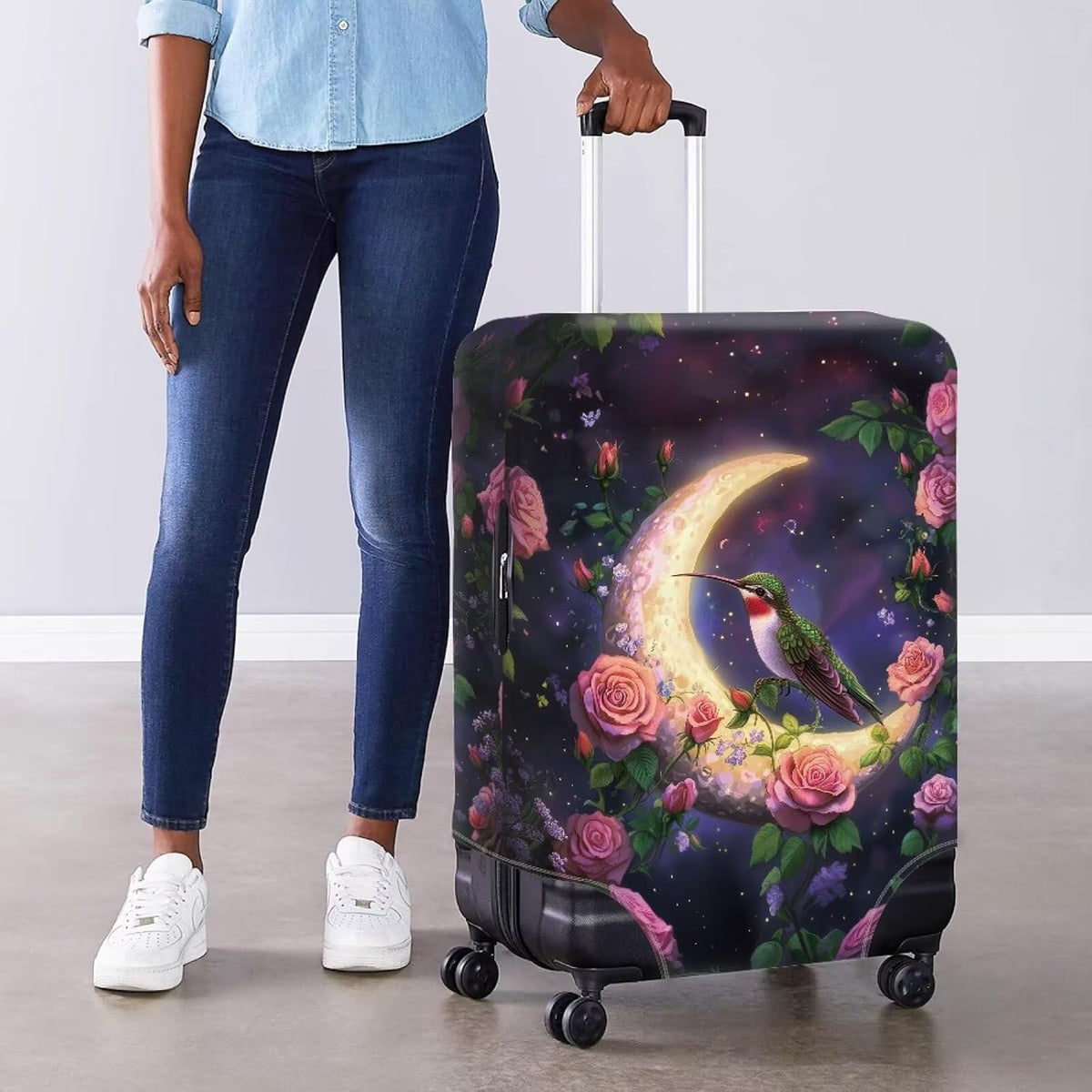 Purple Butterflies Luggage Cover for Women Girls,Cute Travel Suitcase Protector Washable Anti-scratch Suitcase Covers,Fit 30-32inch - Colors B