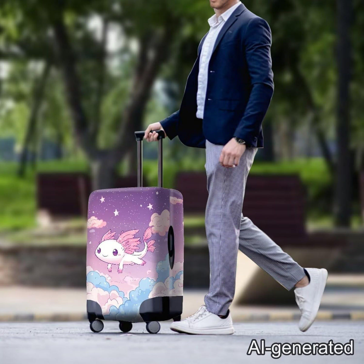 Purple Butterflies Luggage Cover for Women Girls,Cute Travel Suitcase Protector Washable Anti-scratch Suitcase Covers,Fit 30-32inch - Colors B