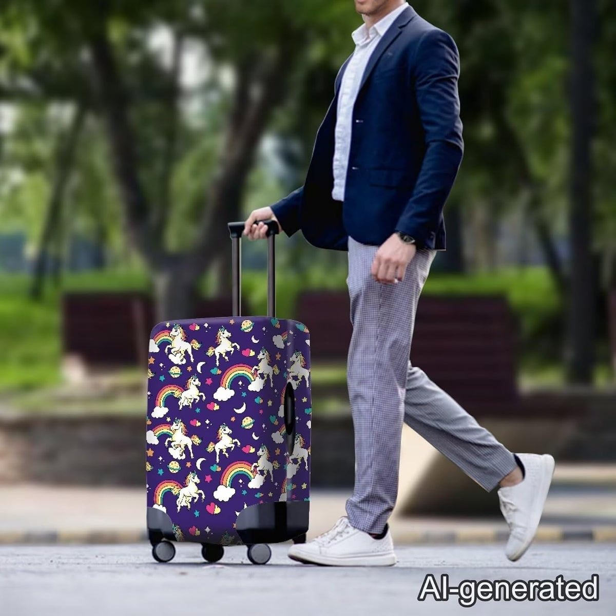 Purple Butterflies Luggage Cover for Women Girls,Cute Travel Suitcase Protector Washable Anti-scratch Suitcase Covers,Fit 30-32inch - Colors B