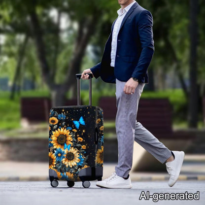 Purple Butterflies Luggage Cover for Women Girls,Cute Travel Suitcase Protector Washable Anti-scratch Suitcase Covers,Fit 30-32inch - Colors B