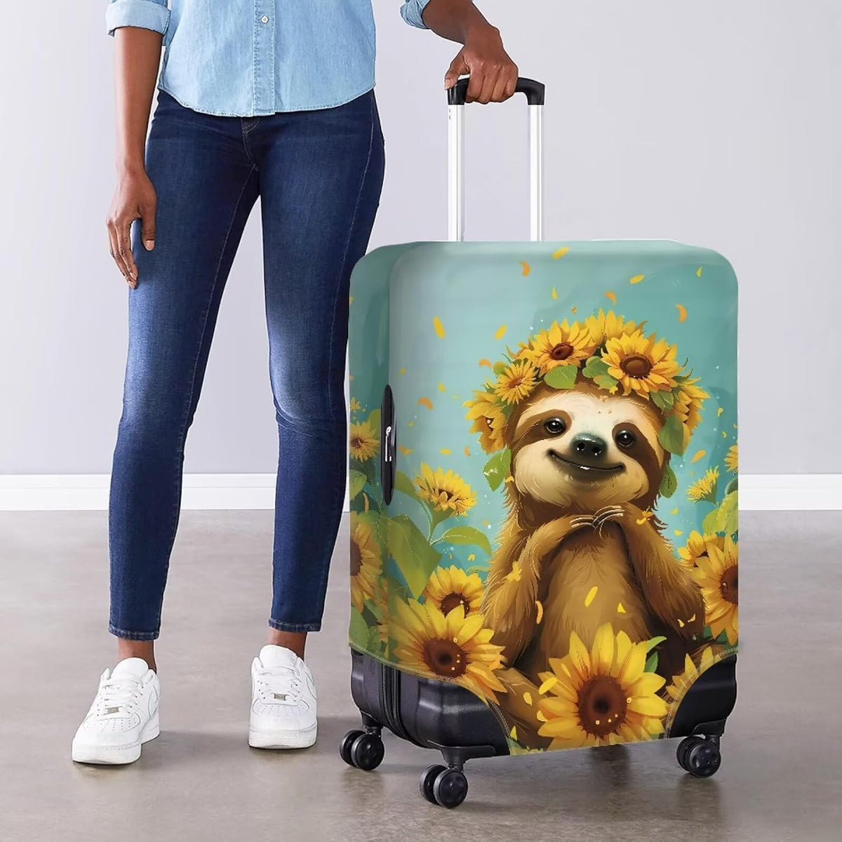 Purple Butterflies Luggage Cover for Women Girls,Cute Travel Suitcase Protector Washable Anti-scratch Suitcase Covers,Fit 30-32inch - Colors B