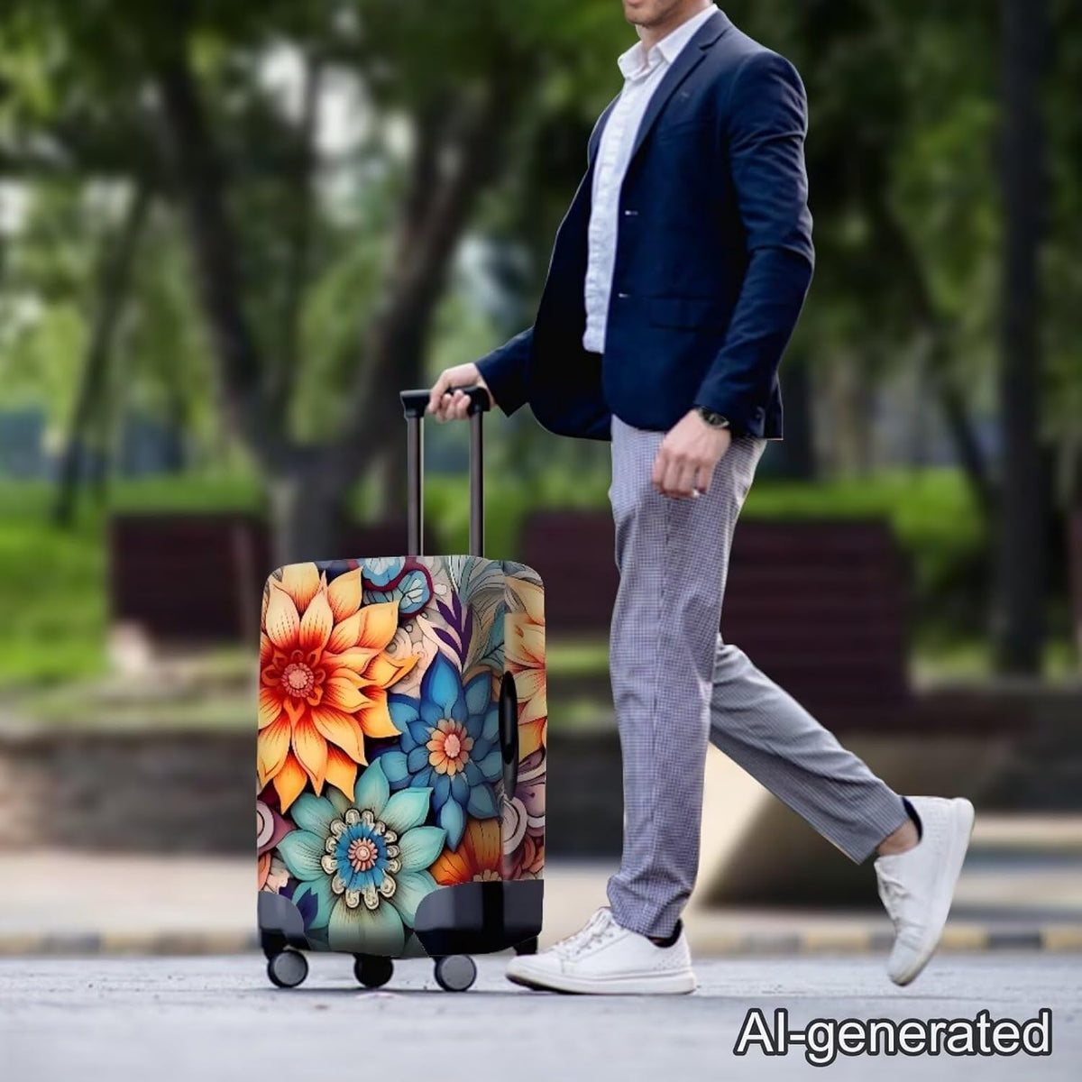 Purple Butterflies Luggage Cover for Women Girls,Cute Travel Suitcase Protector Washable Anti-scratch Suitcase Covers,Fit 30-32inch - Colors B