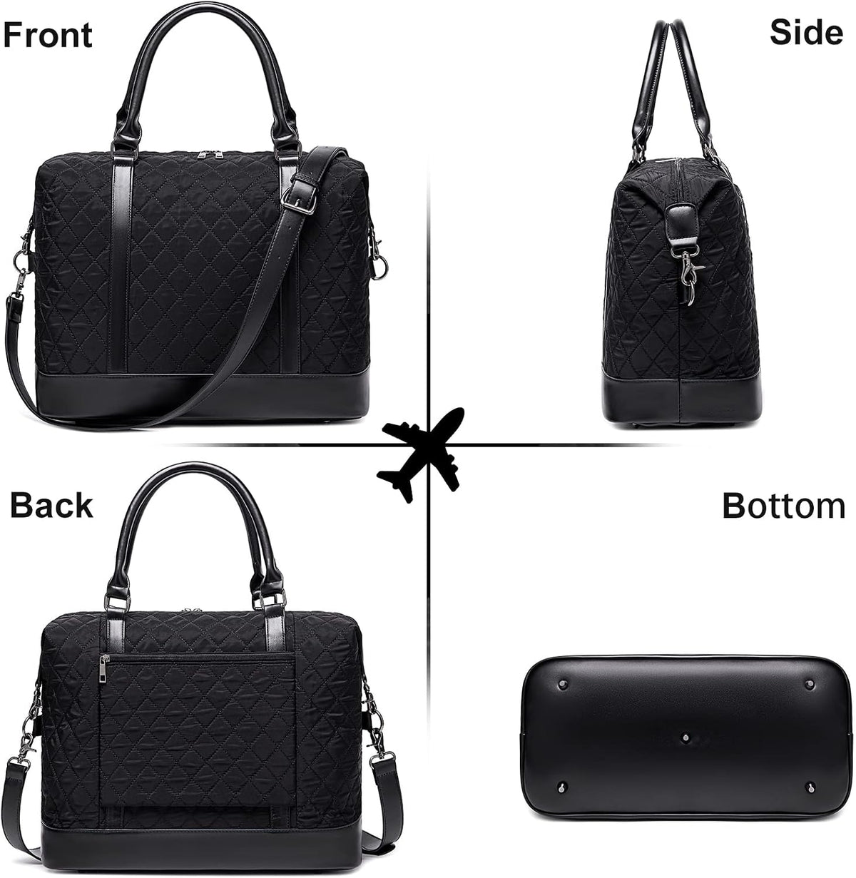 Travel Tote Bags with Zipper Ladies Canvas Bag Weekender Overnight Bag for Women Carry on Duffel Bag Trolley Sleeve