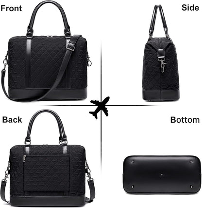 Travel Tote Bags with Zipper Ladies Canvas Bag Weekender Overnight Bag for Women Carry on Duffel Bag Trolley Sleeve
