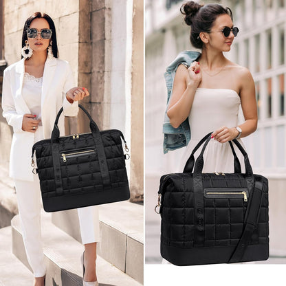Travel Tote Bags with Zipper Ladies Canvas Bag Weekender Overnight Bag for Women Carry on Duffel Bag Trolley Sleeve
