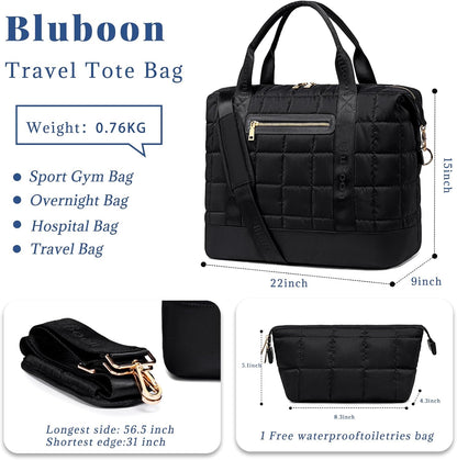 Travel Tote Bags with Zipper Ladies Canvas Bag Weekender Overnight Bag for Women Carry on Duffel Bag Trolley Sleeve