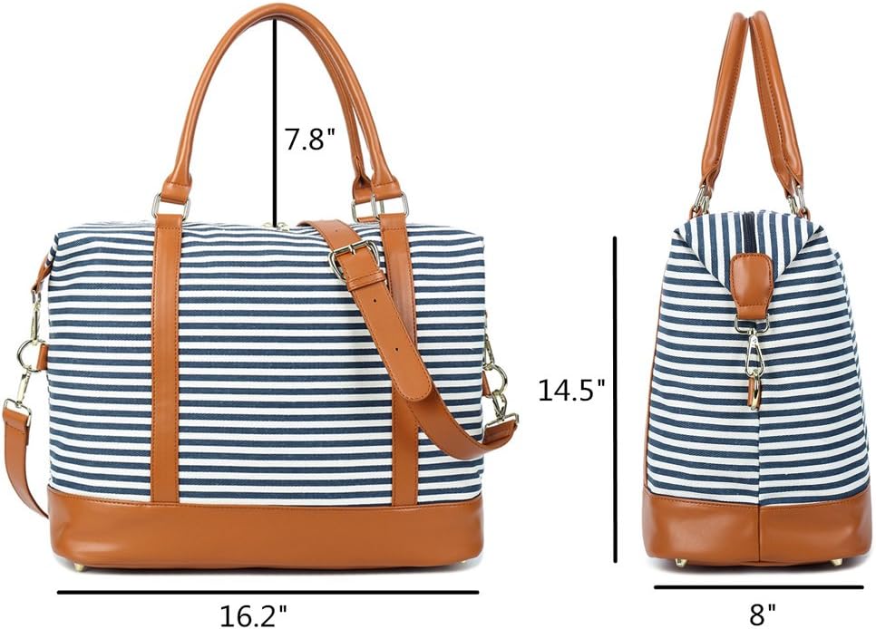Travel Tote Bags with Zipper Ladies Canvas Bag Weekender Overnight Bag for Women Carry on Duffel Bag Trolley Sleeve