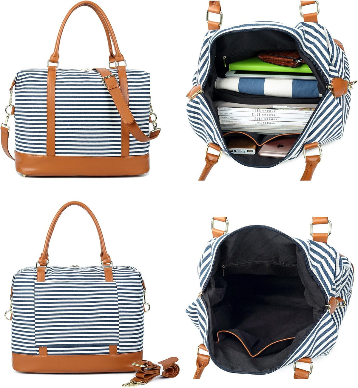 Travel Tote Bags with Zipper Ladies Canvas Bag Weekender Overnight Bag for Women Carry on Duffel Bag Trolley Sleeve