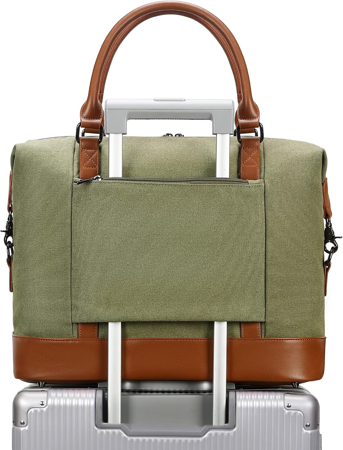 Travel Tote Bags with Zipper Ladies Canvas Bag Weekender Overnight Bag for Women Carry on Duffel Bag Trolley Sleeve