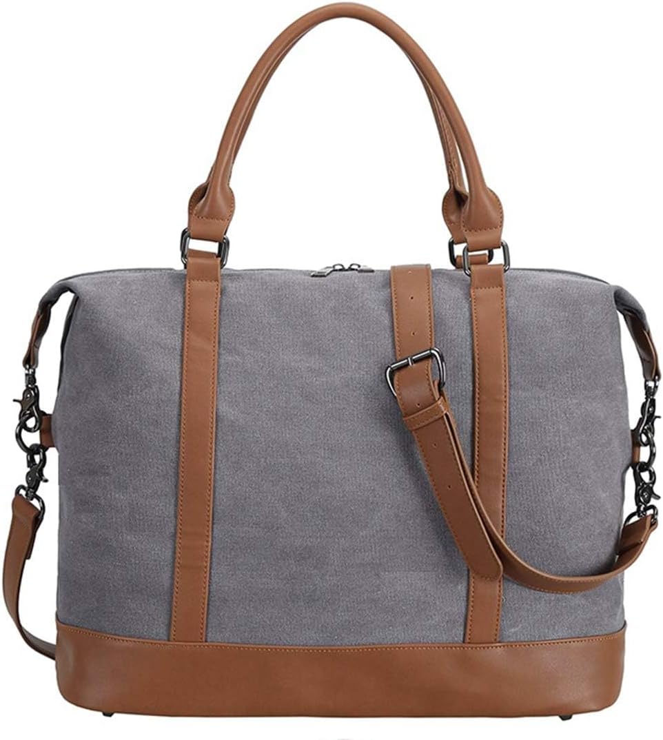 Travel Tote Bags with Zipper Ladies Canvas Bag Weekender Overnight Bag for Women Carry on Duffel Bag Trolley Sleeve