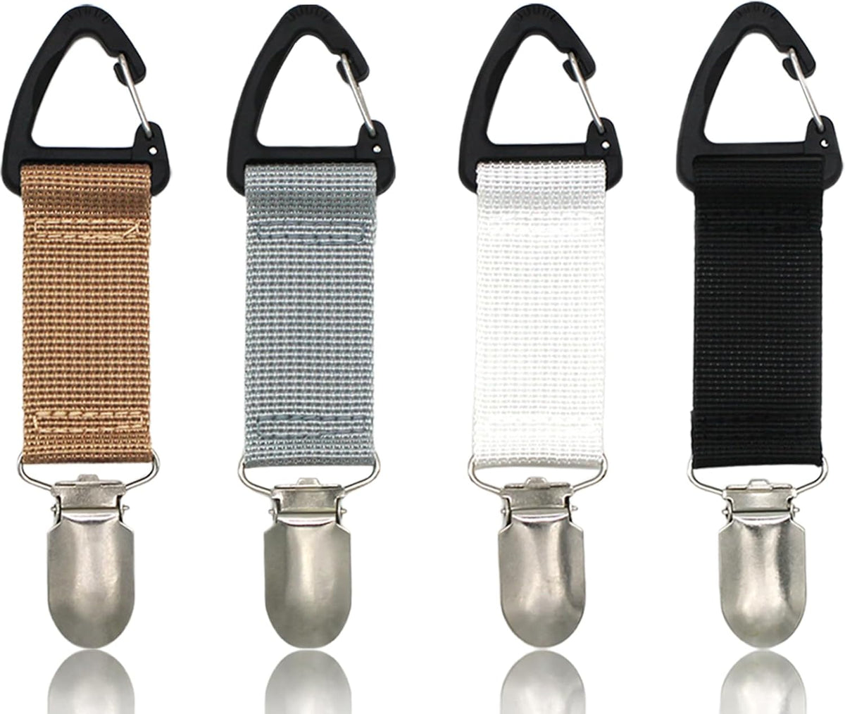 4Pcs Travel Hat Clips – Elastic Hat Holder for Purse, Hands-Free Bag Accessory for Traveling, Backpacks, Purses, Luggage & Outdoor Use