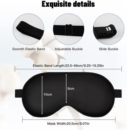 Silk Sleep Mask, Blackout Eye Mask for Sleeping with Adjustable Strap