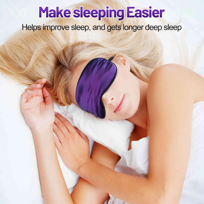 Silk Sleep Mask, Blackout Eye Mask for Sleeping with Adjustable Strap