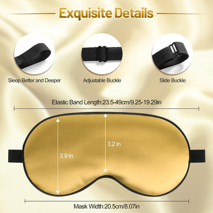 Silk Sleep Mask, Blackout Eye Mask for Sleeping with Adjustable Strap
