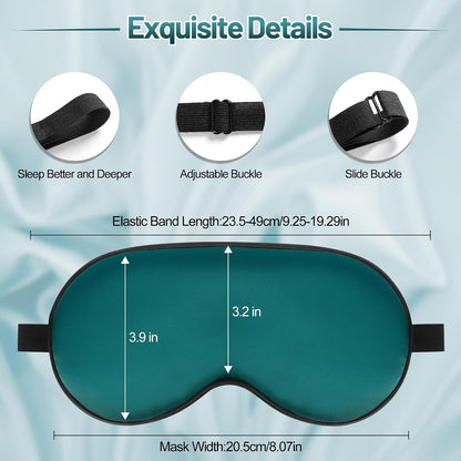 Silk Sleep Mask, Blackout Eye Mask for Sleeping with Adjustable Strap