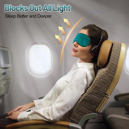 Silk Sleep Mask, Blackout Eye Mask for Sleeping with Adjustable Strap