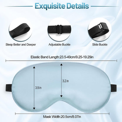Silk Sleep Mask, Blackout Eye Mask for Sleeping with Adjustable Strap
