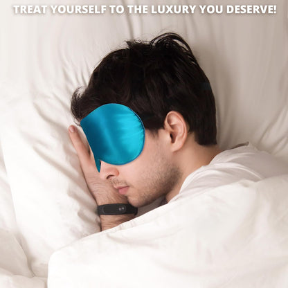 Silk Sleep Mask, Blackout Eye Mask for Sleeping with Adjustable Strap