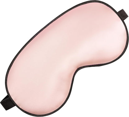 Silk Sleep Mask, Blackout Eye Mask for Sleeping with Adjustable Strap