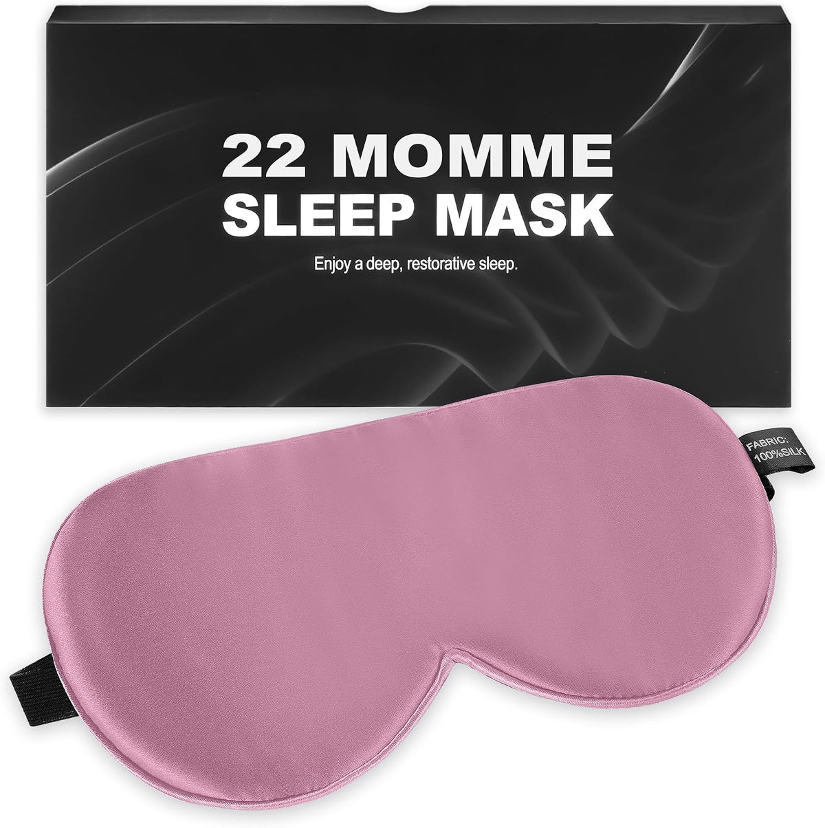 Silk Sleep Mask, Blackout Eye Mask for Sleeping with Adjustable Strap