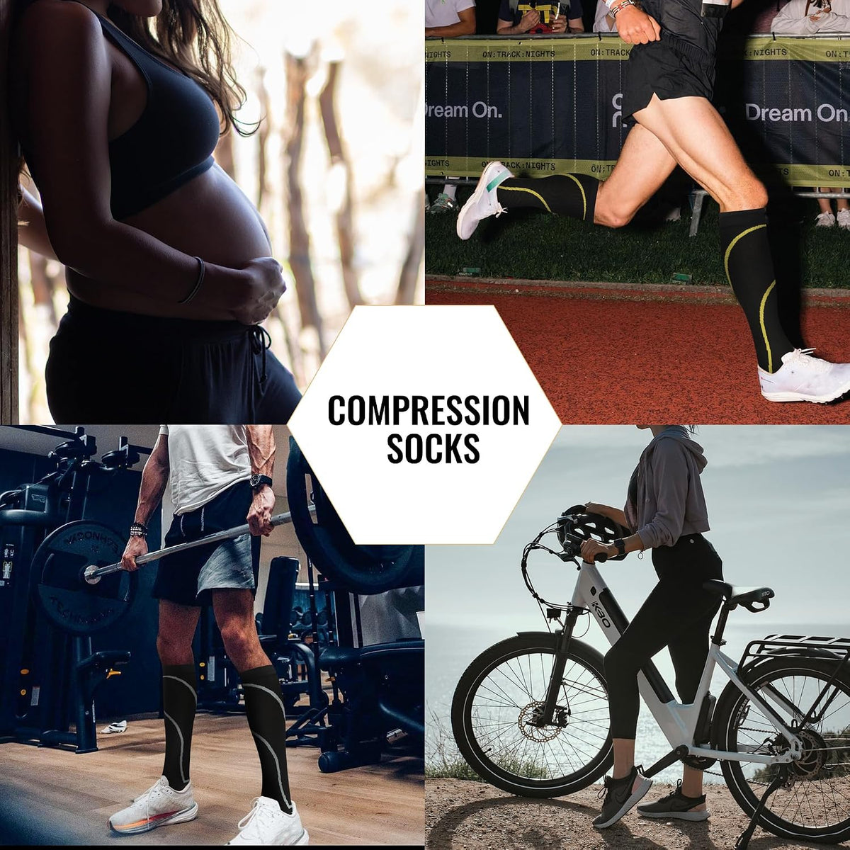 Compression Socks for Women Men Circulation Knee High 8 Pairs for Nurses, Running, Travel, Athletic