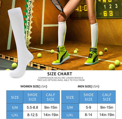 Compression Socks for Women Men Circulation Knee High 8 Pairs for Nurses, Running, Travel, Athletic