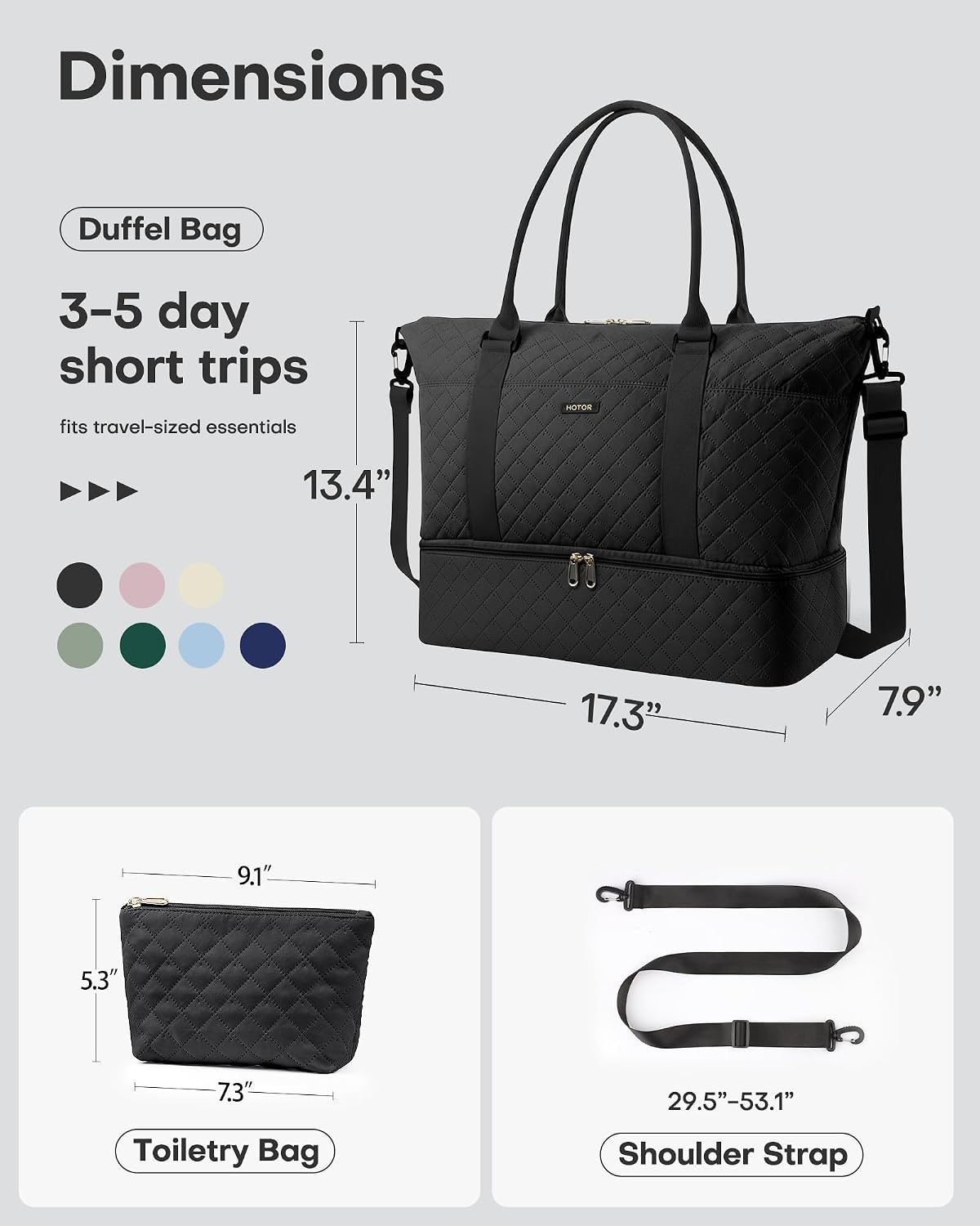 Travel Duffel Bag - Weekender Bags for Women, Carry On Gym Tote Bags