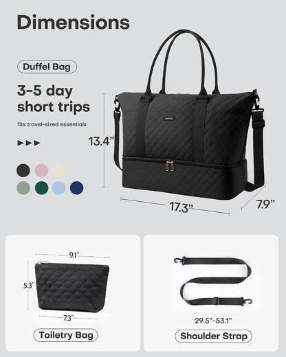 Travel Duffel Bag - Weekender Bags for Women, Carry On Gym Tote Bags