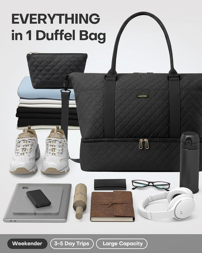 Travel Duffel Bag - Weekender Bags for Women, Carry On Gym Tote Bags
