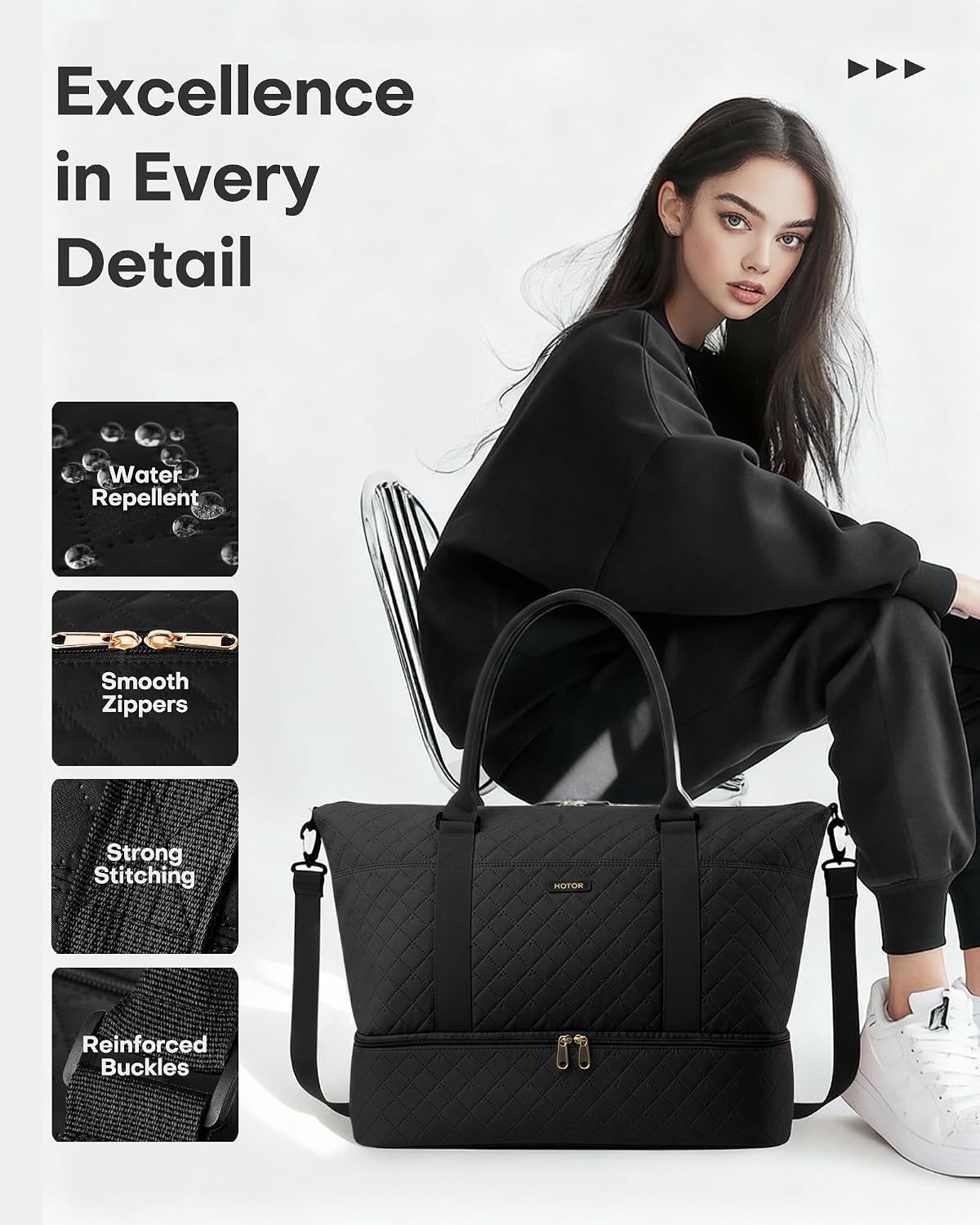 Travel Duffel Bag - Weekender Bags for Women, Carry On Gym Tote Bags